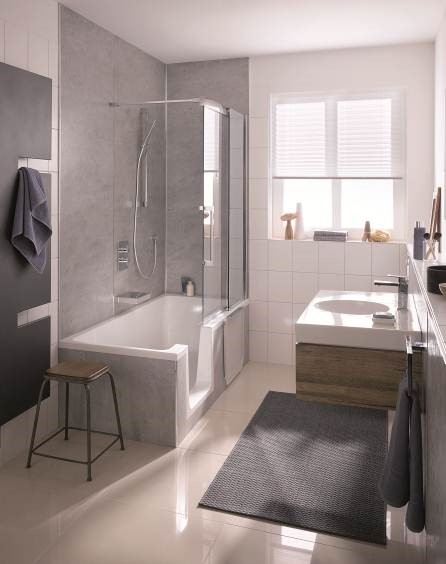 Badezimmer nach dem Umbau mit HSK DuschWanne Dobla